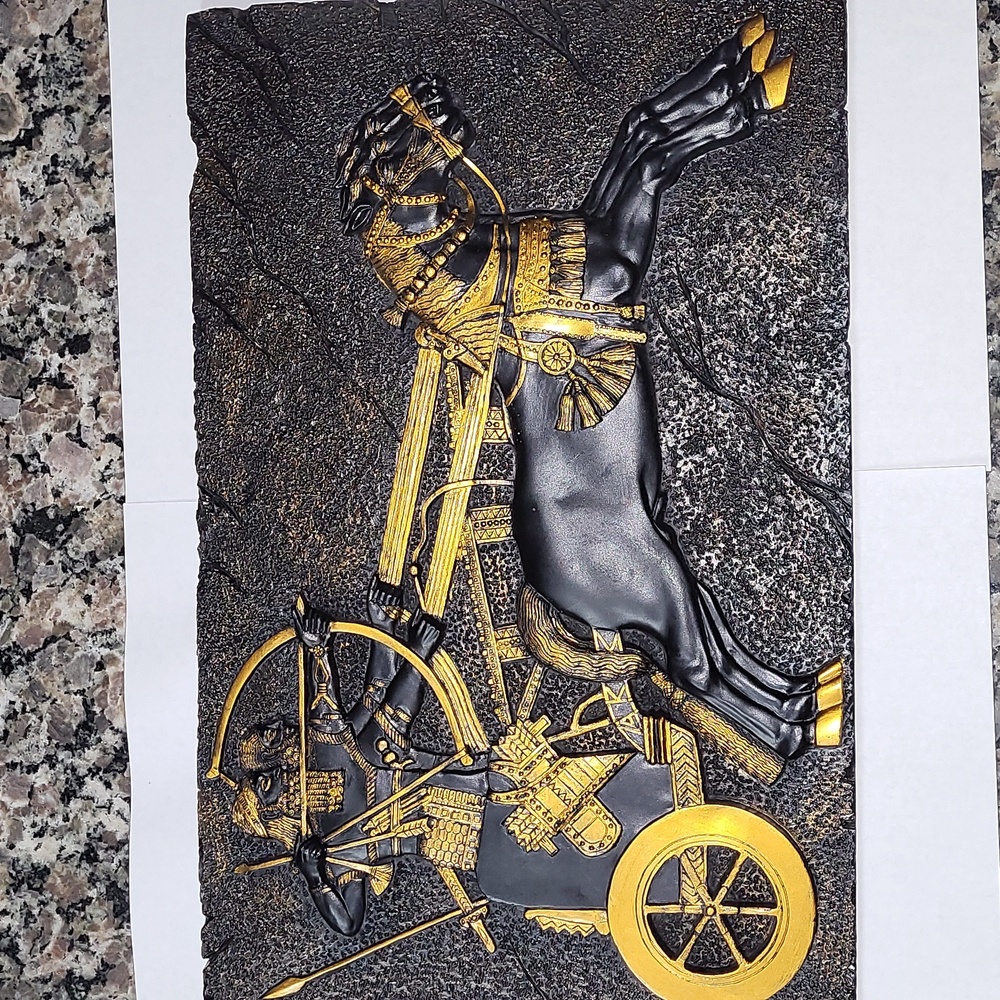 Black and Gold Chariot Wall Art Egyptian/ Middle Eastern like new